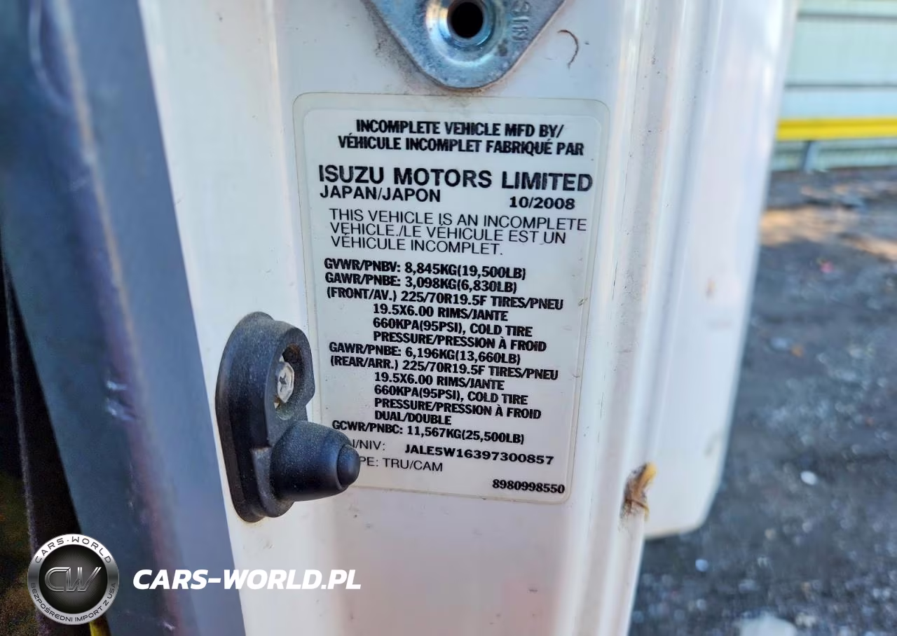 2009 Isuzu Nrr Box Truck VIN:JALE5W16397300857 - 13