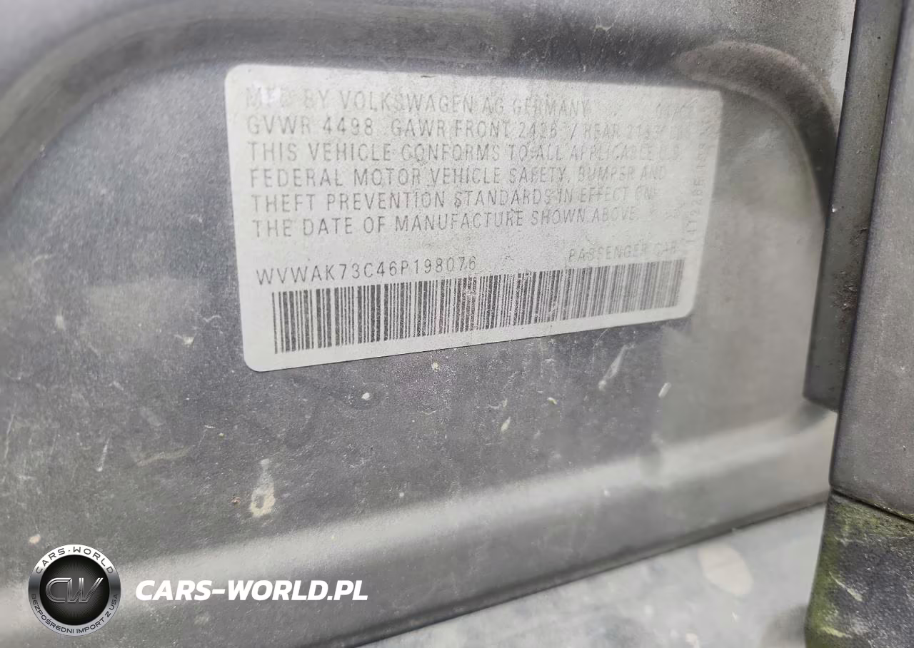 2006 Volkswagen Passat 2.0T VIN:WVWAK73C46P198076 - 13