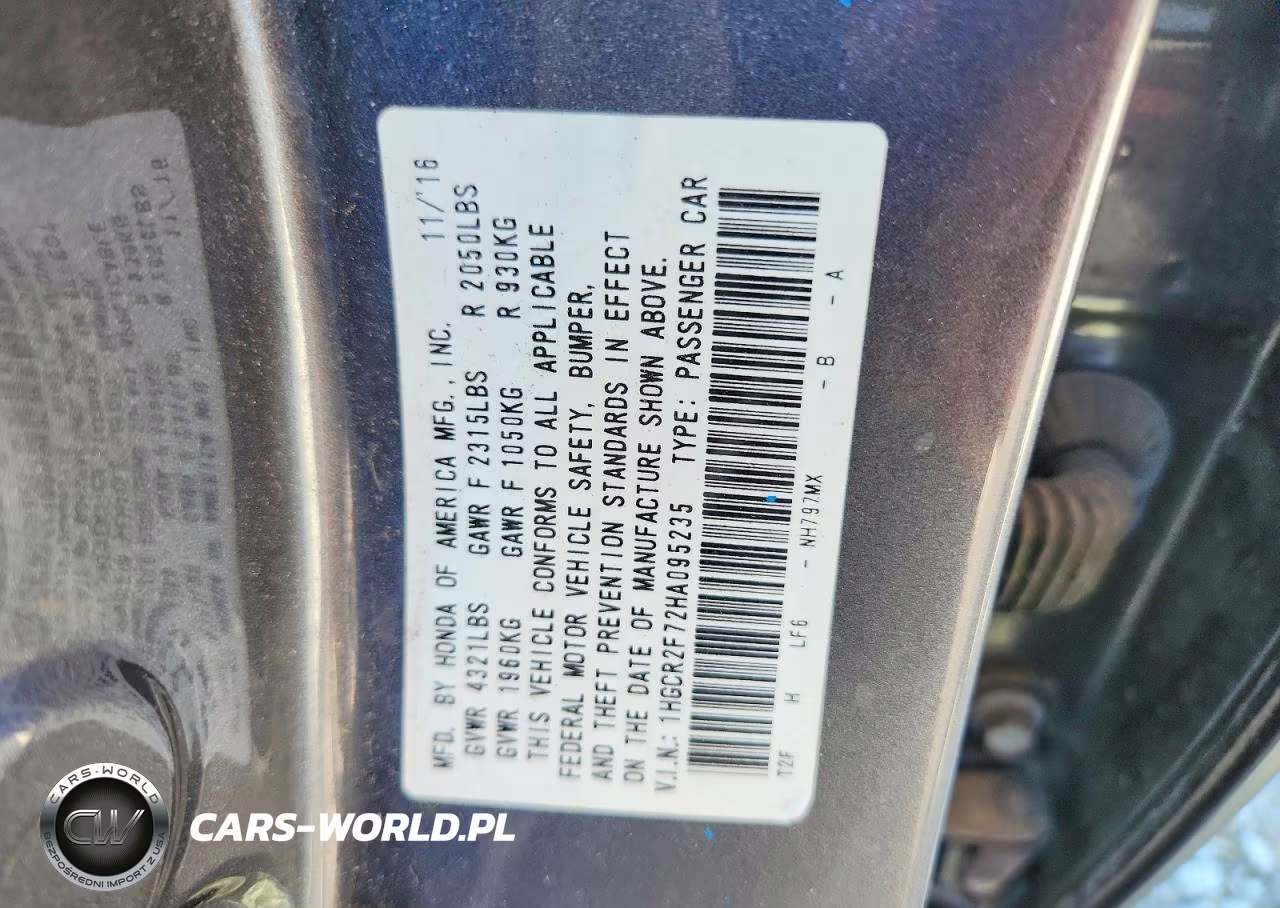 2017 Honda Accord Ex VIN:1HGCR2F72HA095235 - 12
