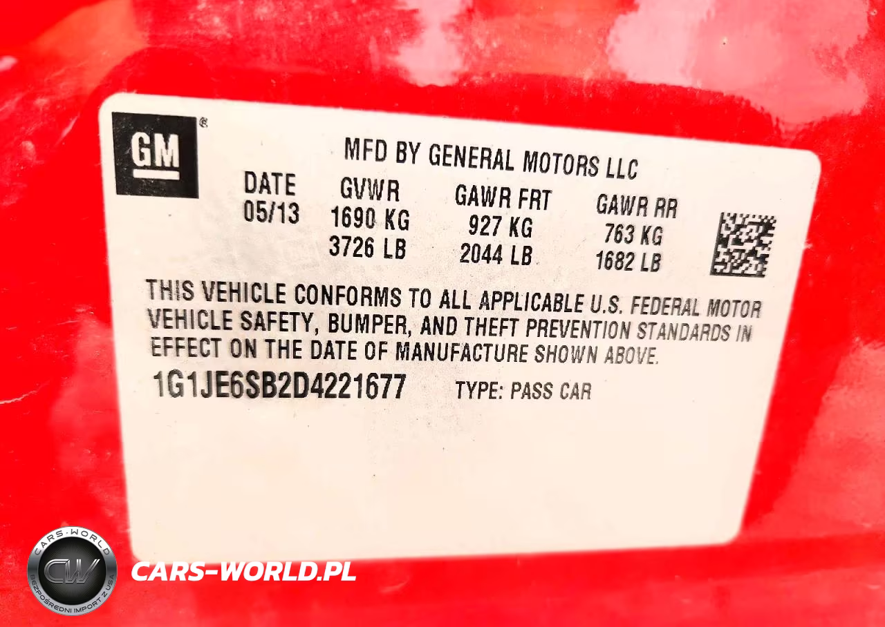 2013 Chevrolet Sonic Ltz VIN:1G1JE6SB2D4221677 - 12