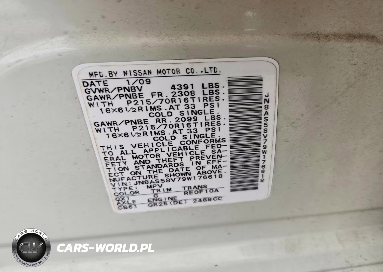 2009 Nissan Rogue S Awd VIN:JN8AS58V79W176618 - 12