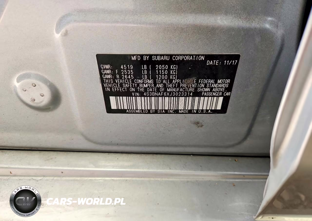2018 Subaru Legacy 2.5I Premium VIN:4S3BNAF6XJ3023314 - 12