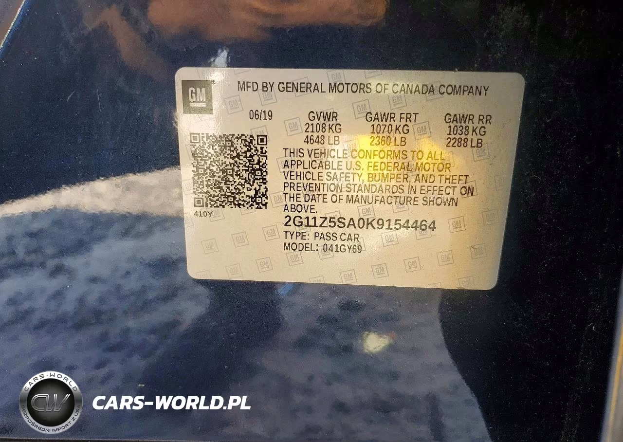 2019 Chevrolet Impala Lt VIN:2G11Z5SA0K9154464 - 13