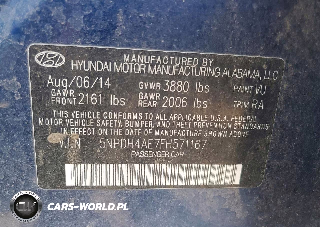 2015 Hyundai Elantra Se VIN:5NPDH4AE7FH571167 - 12