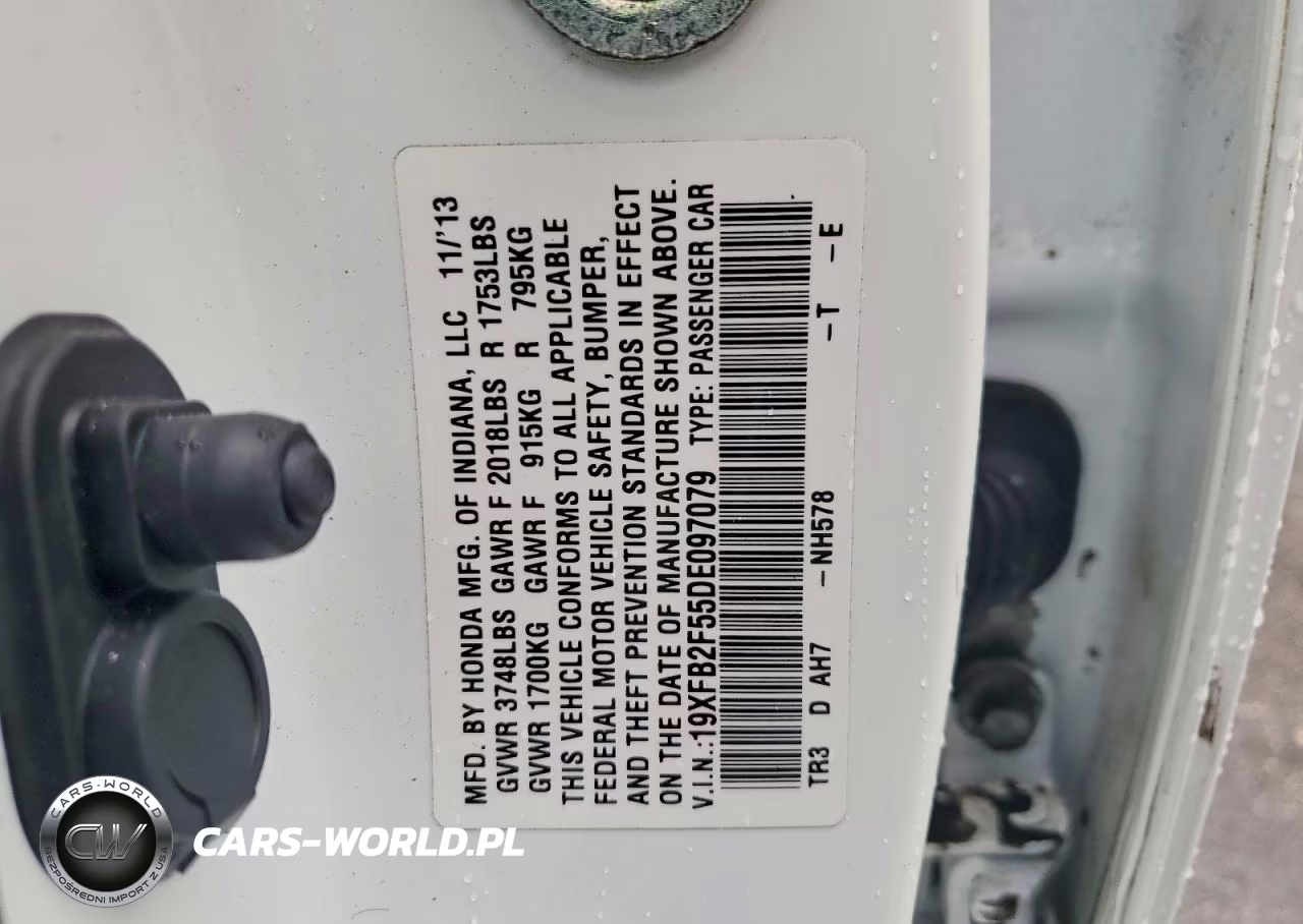 2013 Honda Civic Lx VIN:19XFB2F55DE097079 - 12