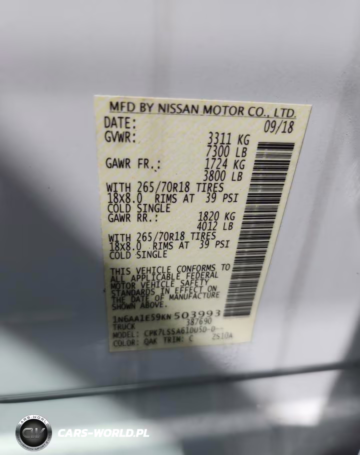 2019 Nissan Titan Sv VIN:1N6AA1E59KN503993 - 12