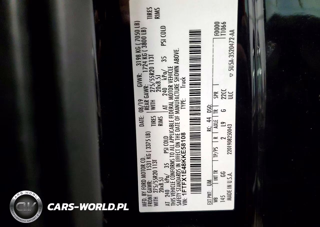 2019 Ford F150 Super Cab VIN:1FTFX1E48KKE58108 - 12