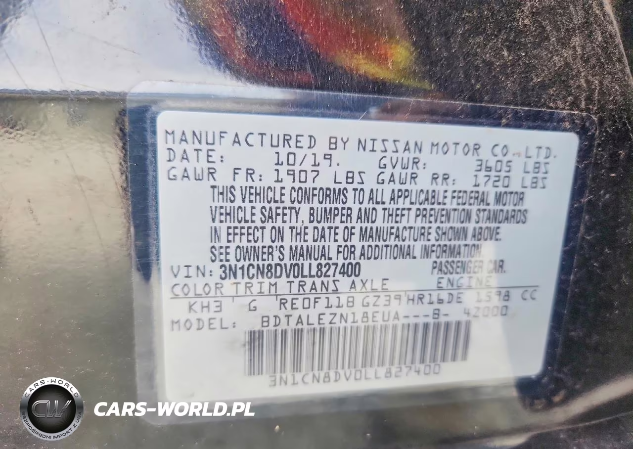 2020 Nissan Versa S VIN:3N1CN8DV0LL827400 - 12