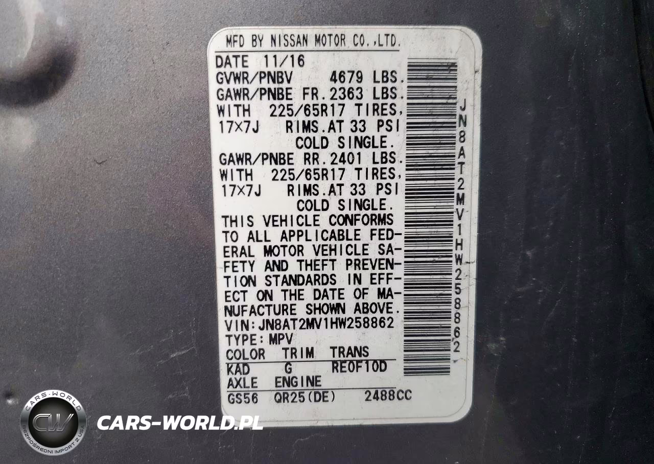 2017 Nissan Rogue S VIN:JN8AT2MV1HW258862 - 13