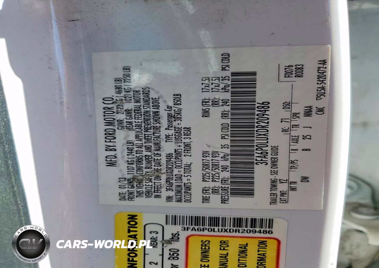 2013 Ford Fusion Se Hybrid VIN:3FA6P0LUXDR209486 - 13