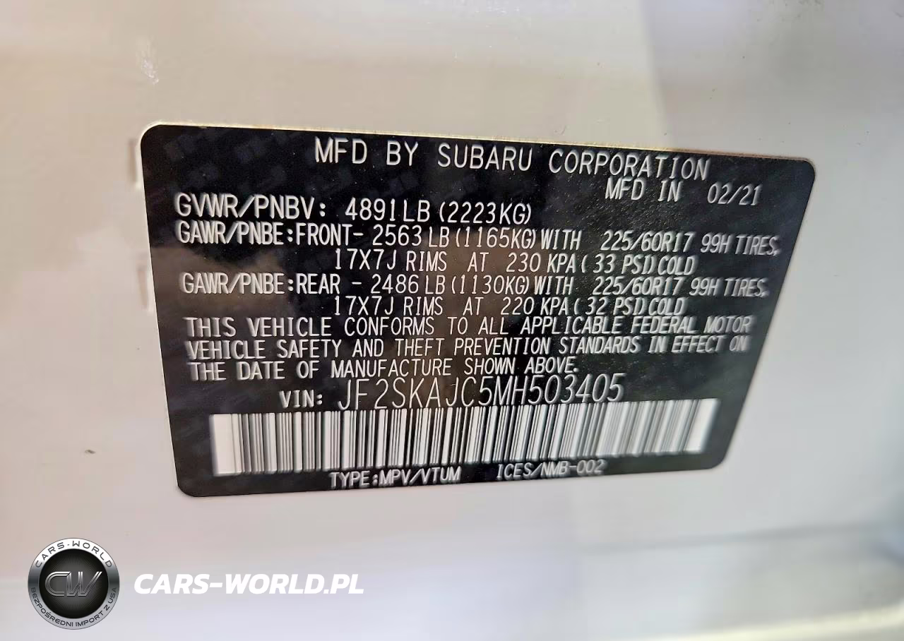 2021 Subaru Forester Premium VIN:JF2SKAJC5MH503405 - 14