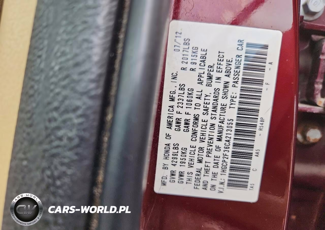 2012 Honda Accord Lx VIN:1HGCP2F36CA213055 - 12