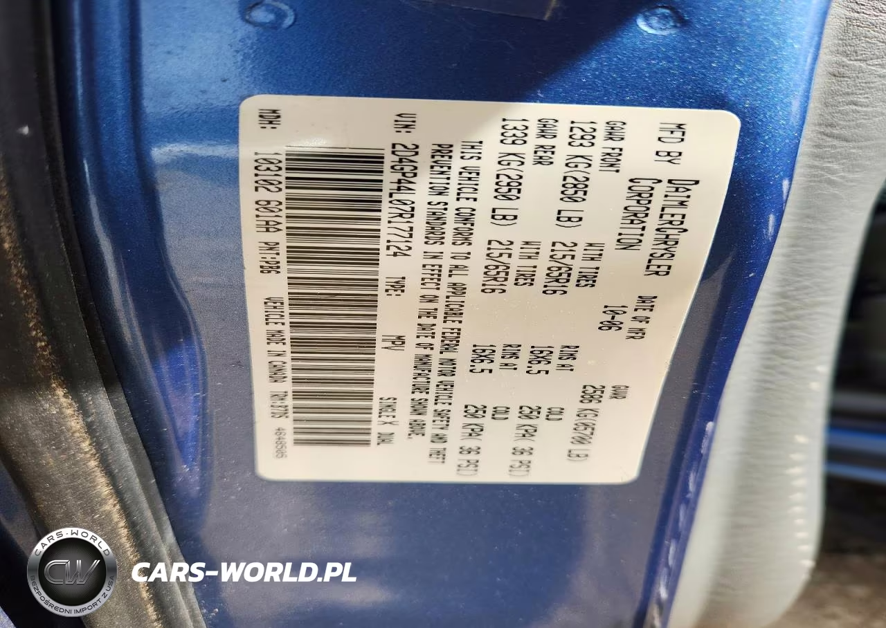 2007 Dodge Grand Caravan Sxt VIN:2D4GP44L07R177124 - 13