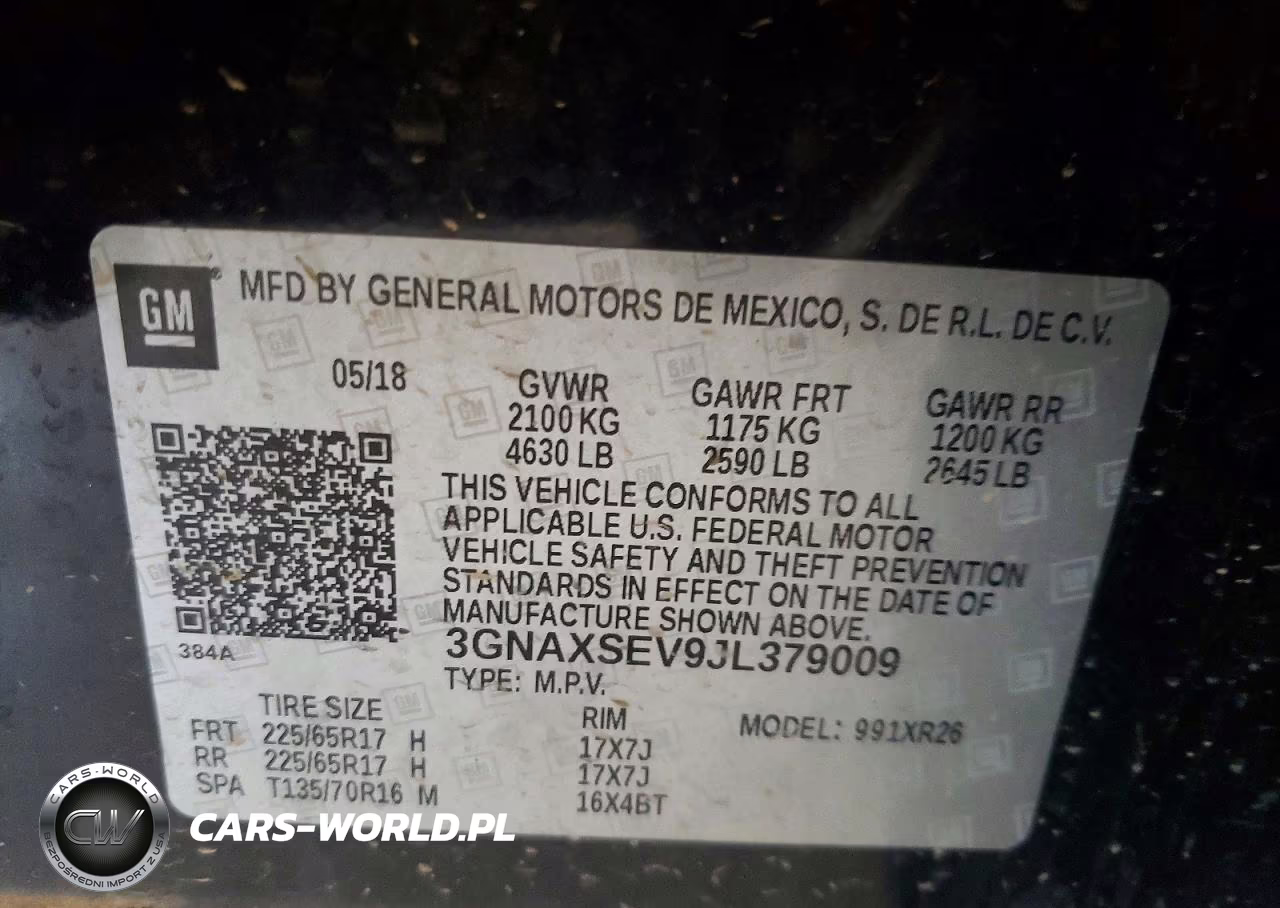 2018 Chevrolet Equinox Lt VIN:3GNAXSEV9JL379009 - 13