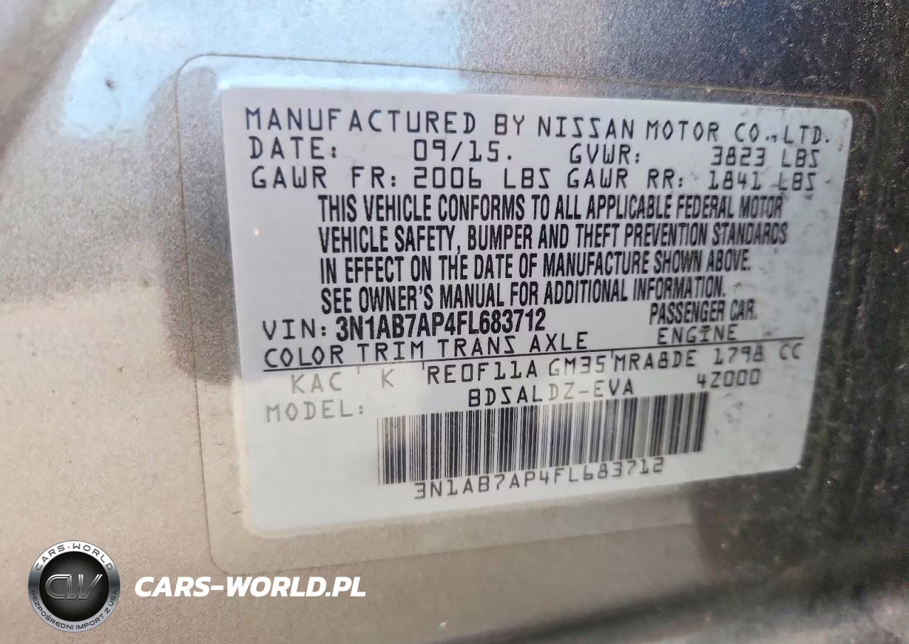 2015 Nissan Sentra Sv VIN:3N1AB7AP4FL683712 - 12