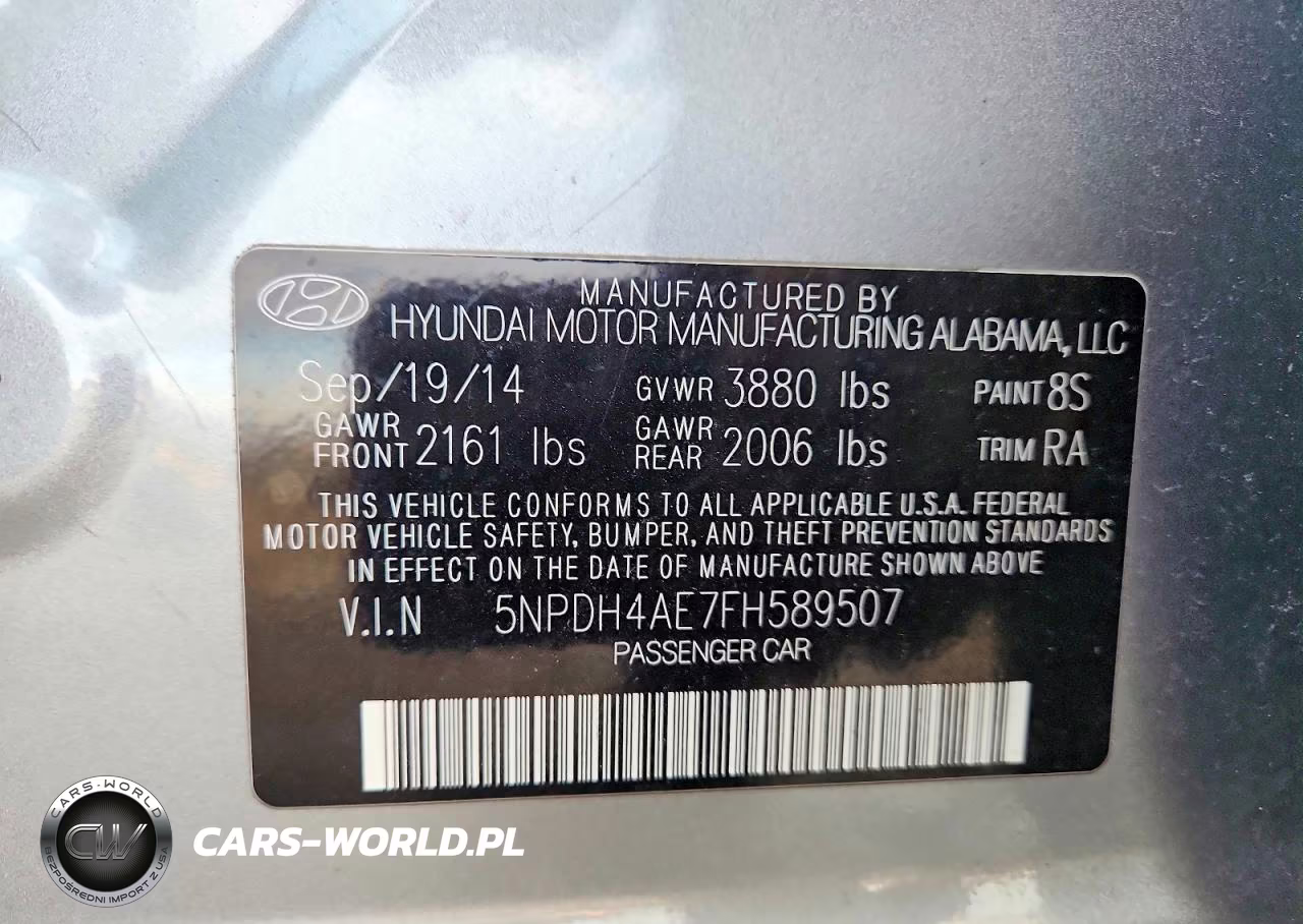 2015 Hyundai Elantra Se VIN:5NPDH4AE7FH589507 - 12
