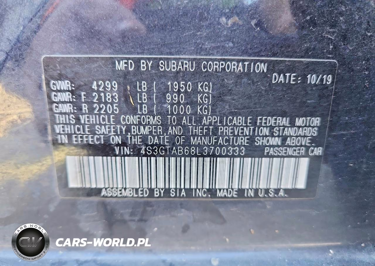 2020 Subaru Impreza VIN:4S3GTAB68L3700333 - 12