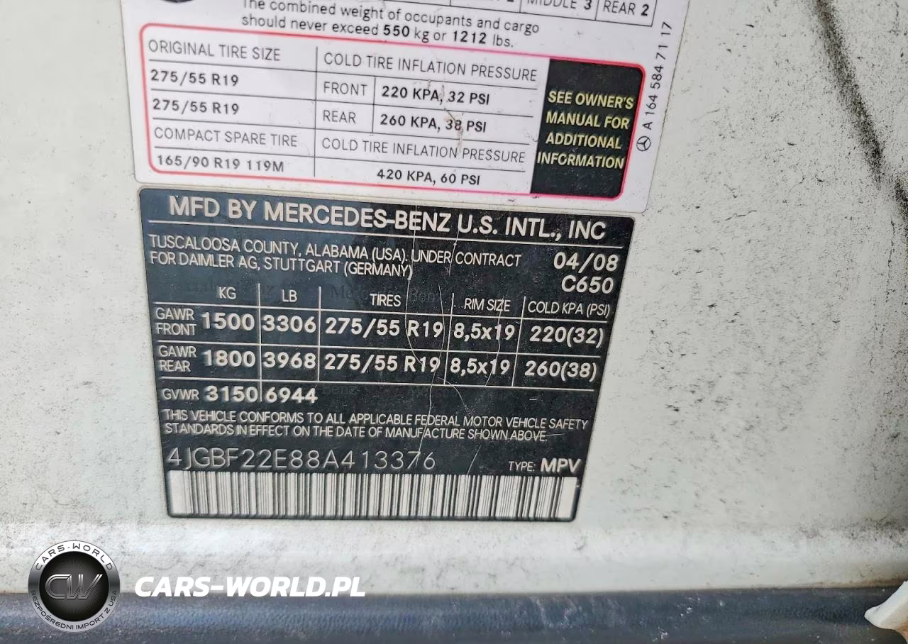 2008 Mercedes-Benz Gl 320 Cdi VIN:4JGBF22E88A413376 - 13
