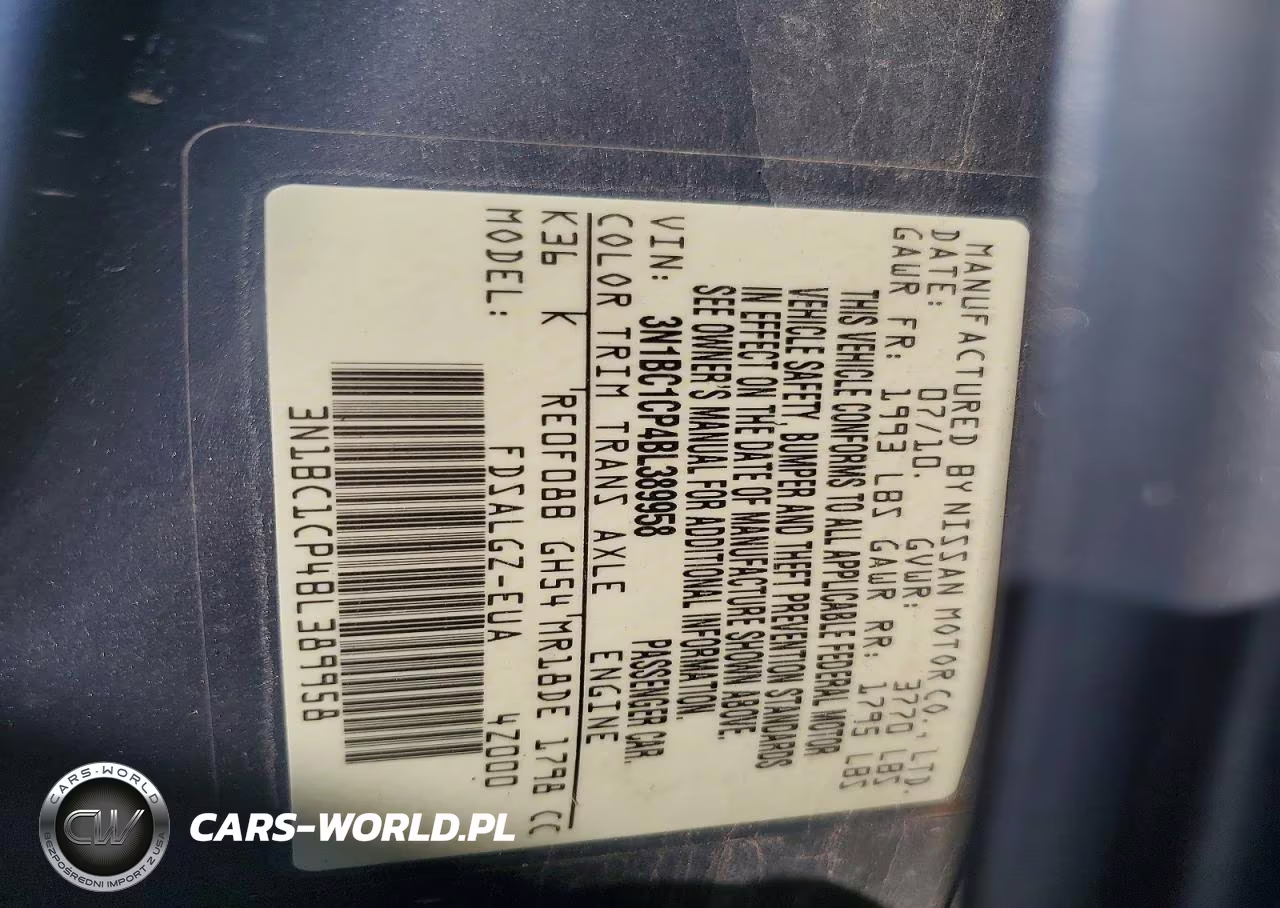 2011 Nissan Versa 1.8 S VIN:3N1BC1CP4BL389958 - 12