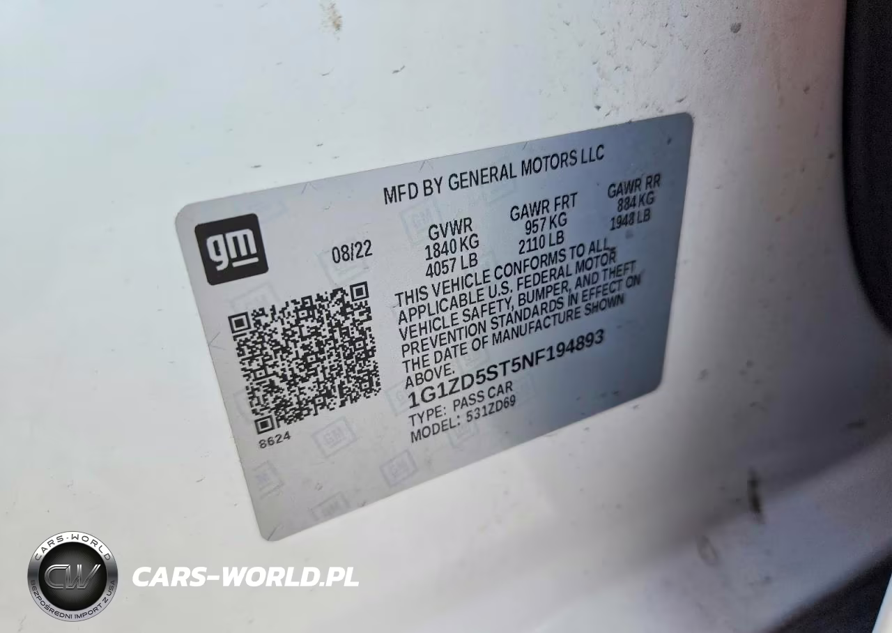 2022 Chevrolet Malibu Lt VIN:1G1ZD5ST5NF194893 - 12