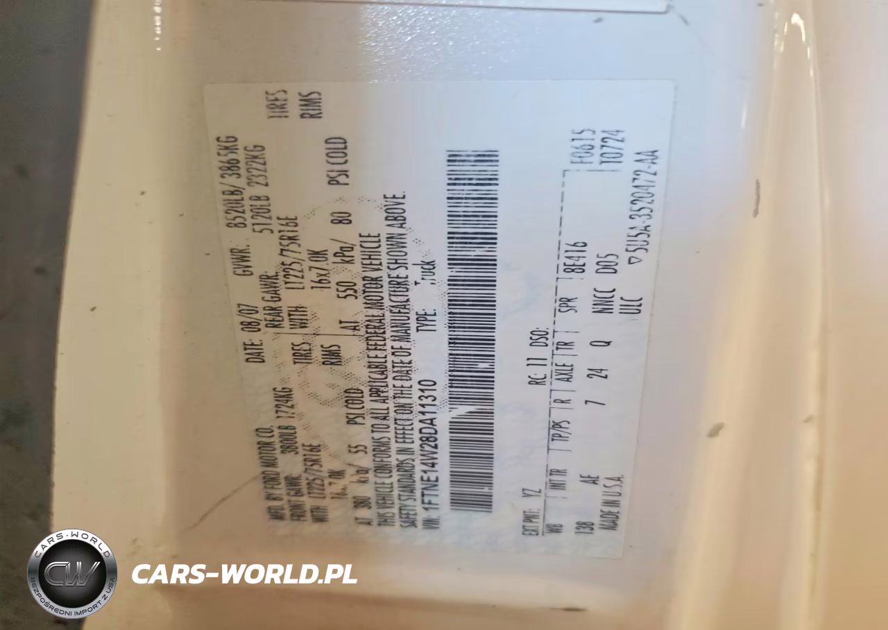2008 Ford Econoline E150 Van VIN:1FTNE14W28DA11310 - 13