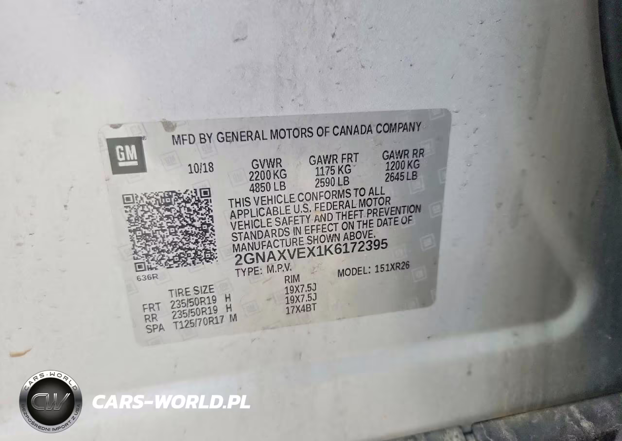 2019 Chevrolet Equinox Lt VIN:2GNAXVEX1K6172395 - 13