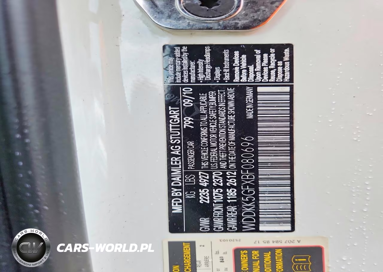 MERCEDES-BENZ E 350 VIN:WDDKK5GFXBF080696 - 12