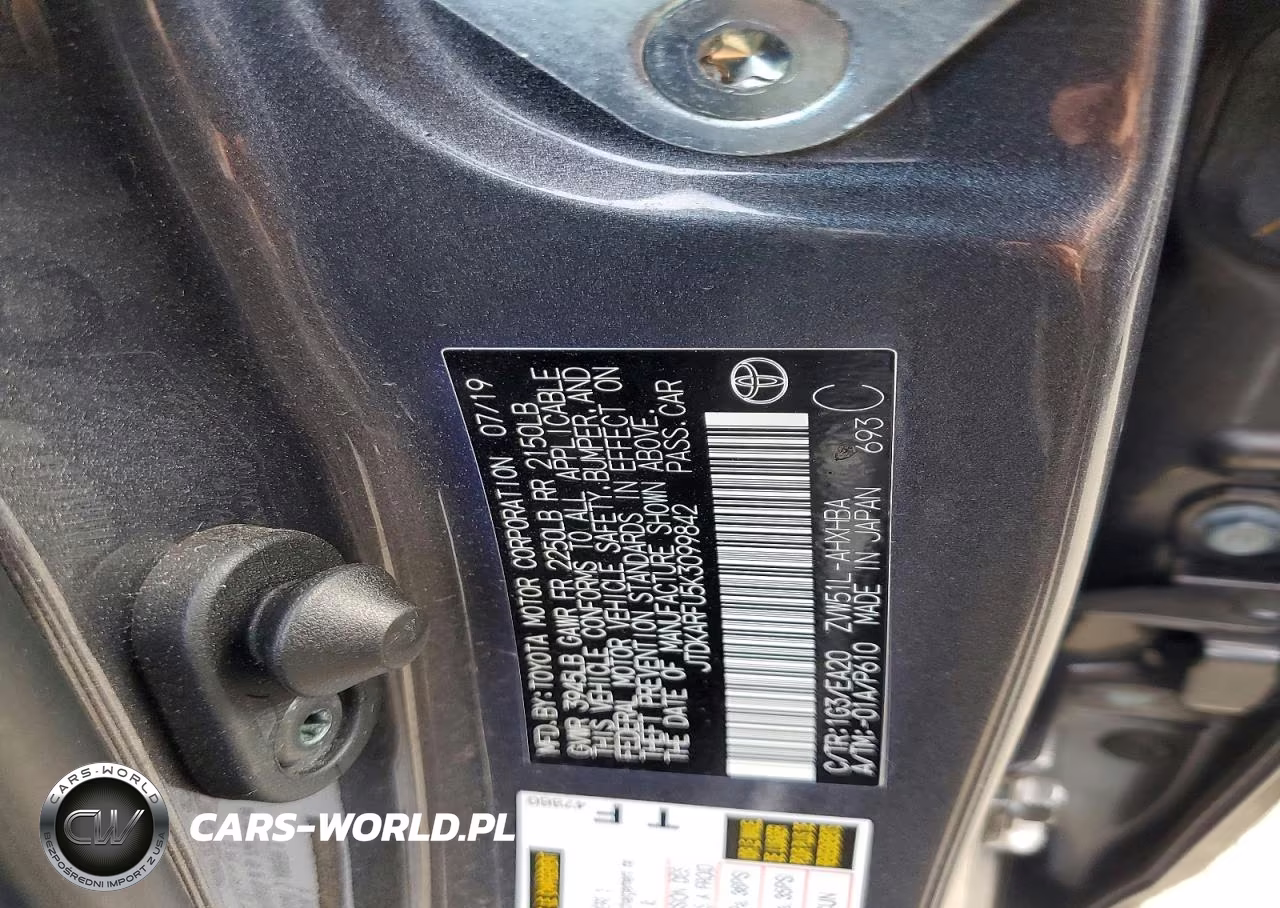 2019 Toyota Prius Xle VIN:JTDKARFU5K3099842 - 12