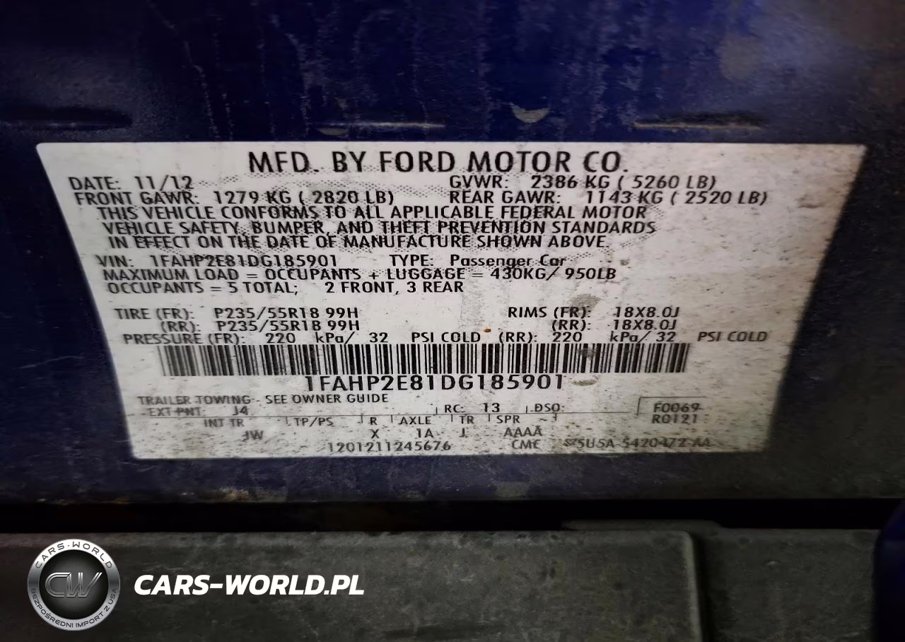 2013 Ford Taurus Sel VIN:1FAHP2E81DG185901 - 12