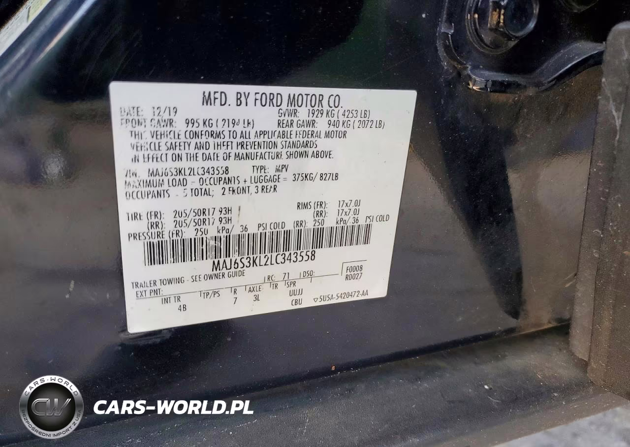 2020 Ford Ecosport Titanium VIN:MAJ6S3KL2LC343558 - 12