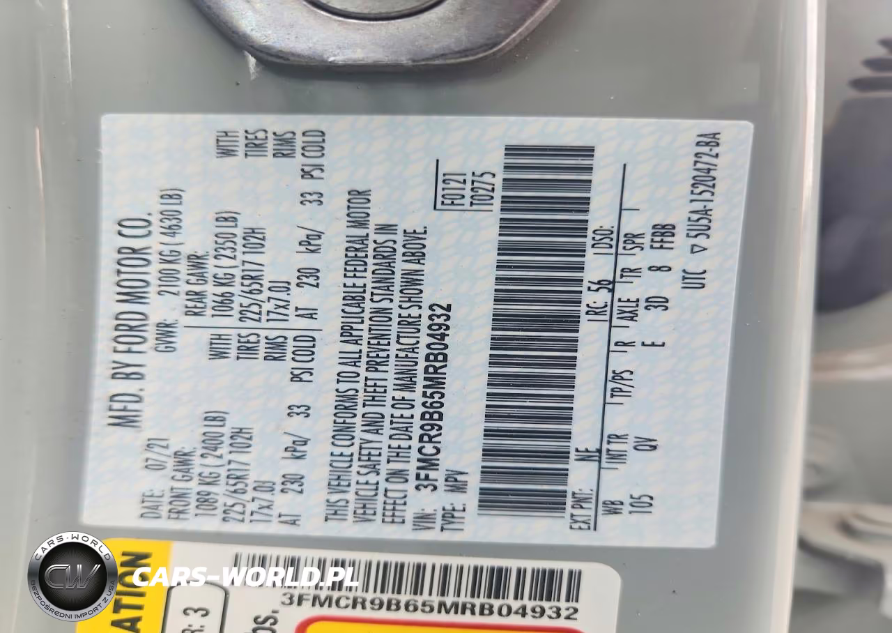 2021 Ford Bronco Sport Big Bend VIN:3FMCR9B65MRB04932 - 14