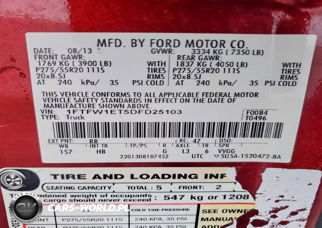 2013 Ford F150 Supercrew VIN:1FTFW1ET5DFD25103 - 12