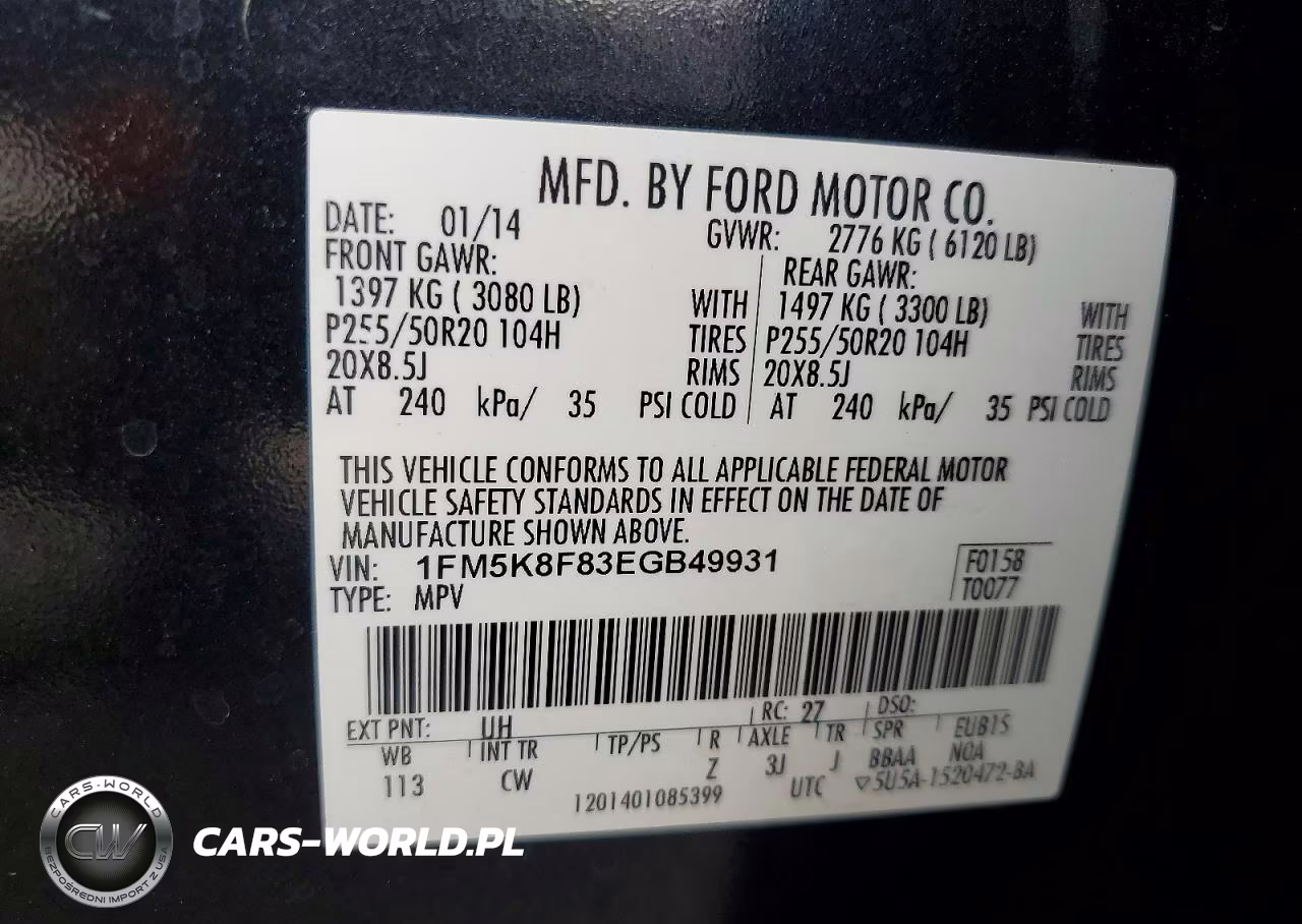2014 Ford Explorer Limited VIN:1FM5K8F83EGB49931 - 13