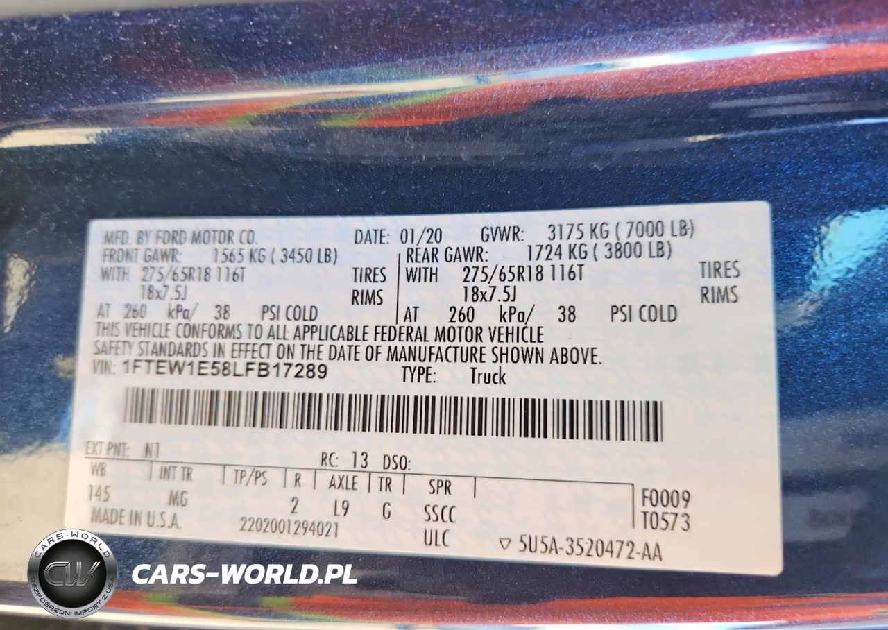 2020 Ford F150 Supercrew VIN:1FTEW1E58LFB17289 - 12