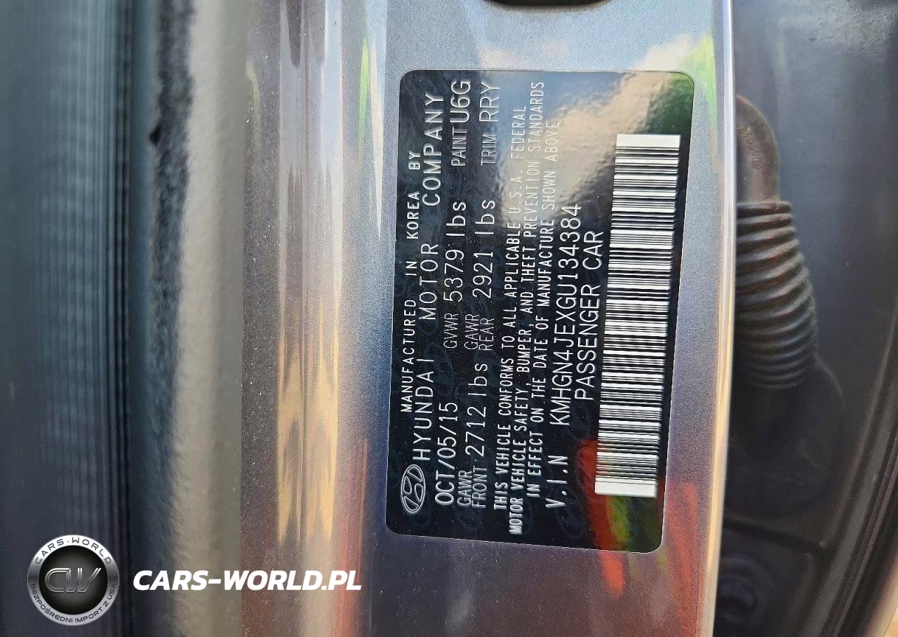 2016 Hyundai Genesis 3.8L VIN:KMHGN4JEXGU134384 - 12