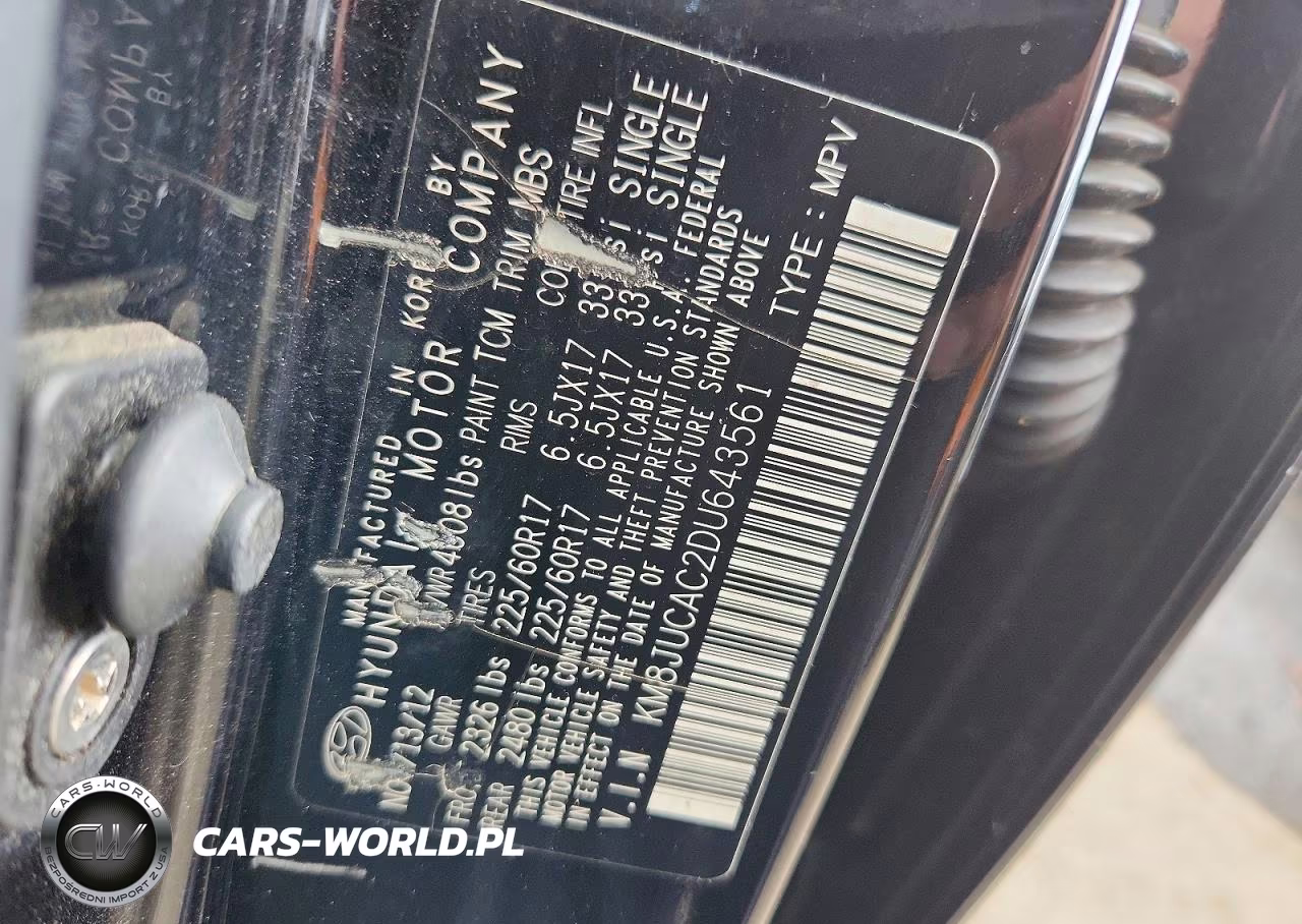 2013 Hyundai Tucson Gls VIN:KM8JUCAC2DU643561 - 13
