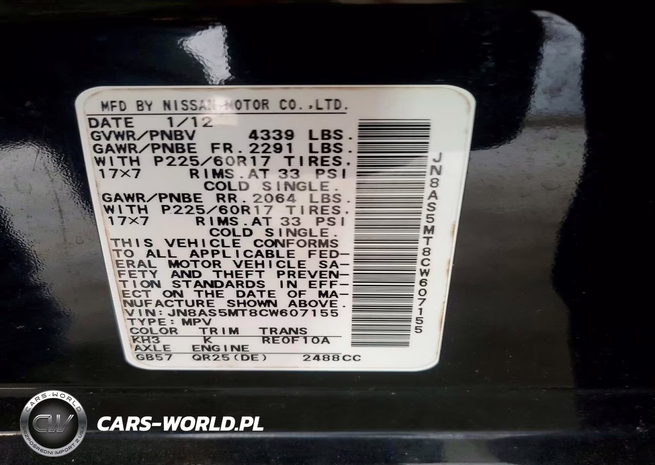 NISSAN ROGUE VIN:JN8AS5MT8CW607155 - 13