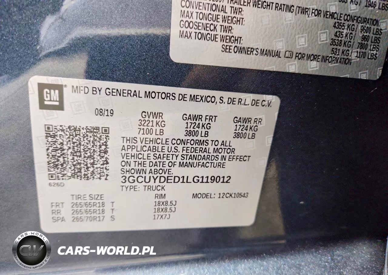 2020 Chevrolet Silverado K1500 Lt VIN:3GCUYDED1LG119012 - 12
