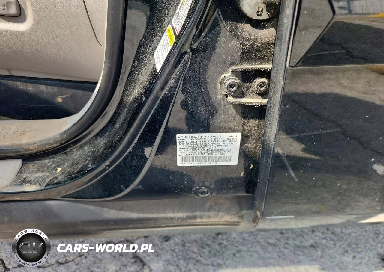 2014 Honda Pilot Exl VIN:5FNYF3H51EB014016 - 13