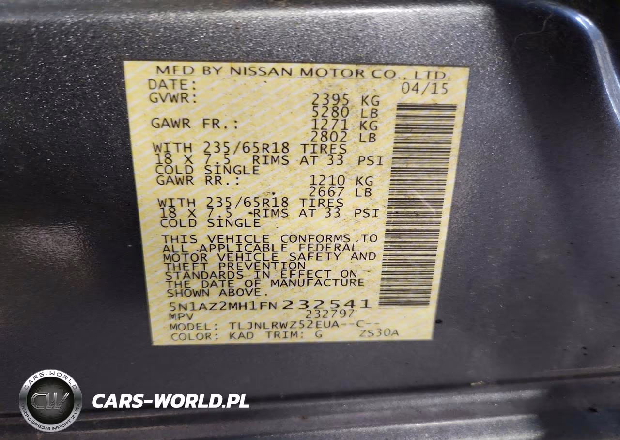 2015 Nissan Murano Sl VIN:5N1AZ2MH1FN232541 - 13