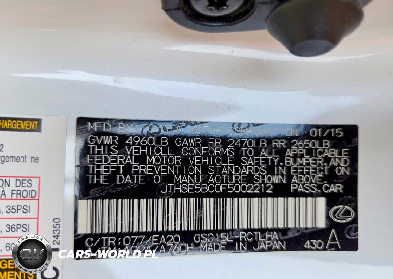 2015 Lexus Rc 350 VIN:JTHSE5BC0F5002212 - 12