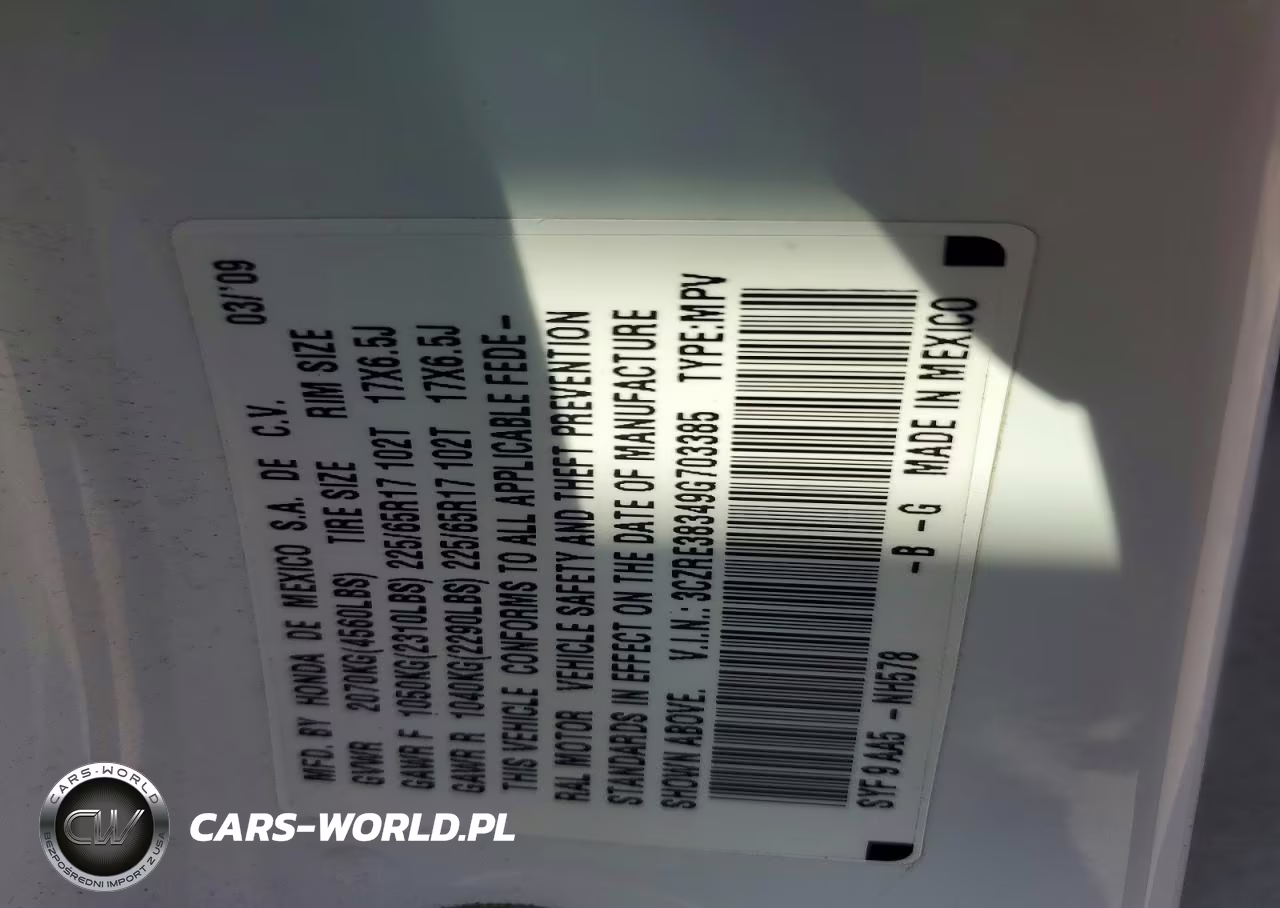 2009 Honda Cr-V Lx VIN:3CZRE38349G703385 - 12