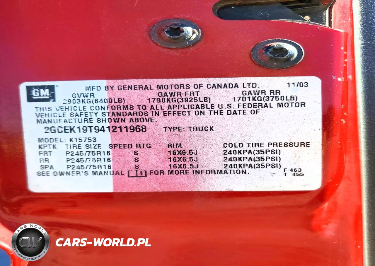2004 Chevrolet Silverado K1500 VIN:2GCEK19T941211968 - 12