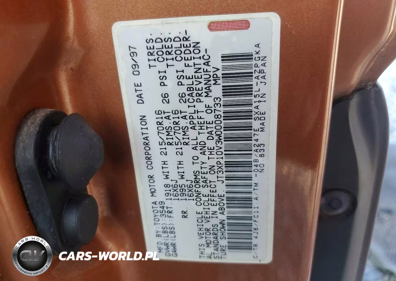 1998 Toyota Rav4 Base VIN:JT3XP10V3W0008733 - 14