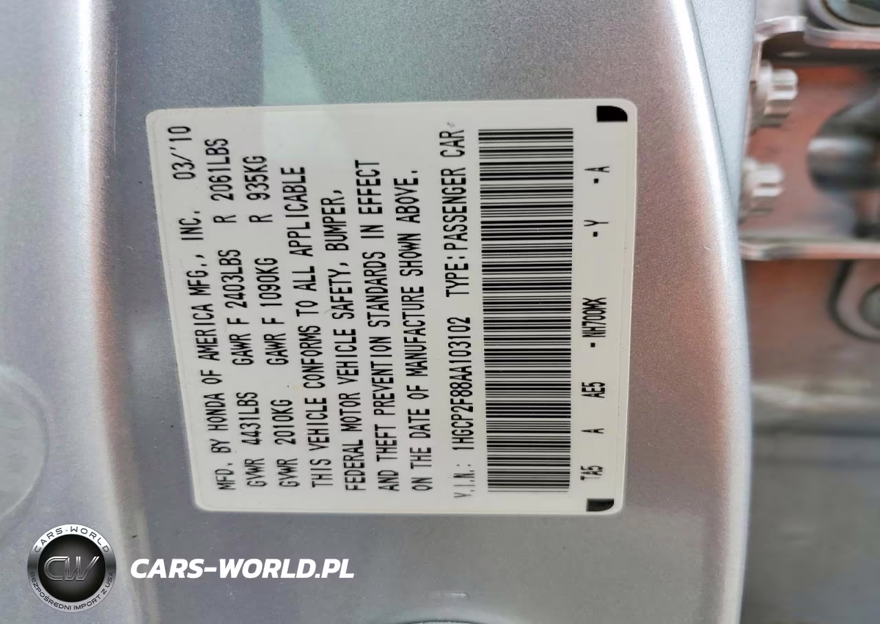 2010 Honda Accord Exl VIN:1HGCP2F88AA103102 - 13