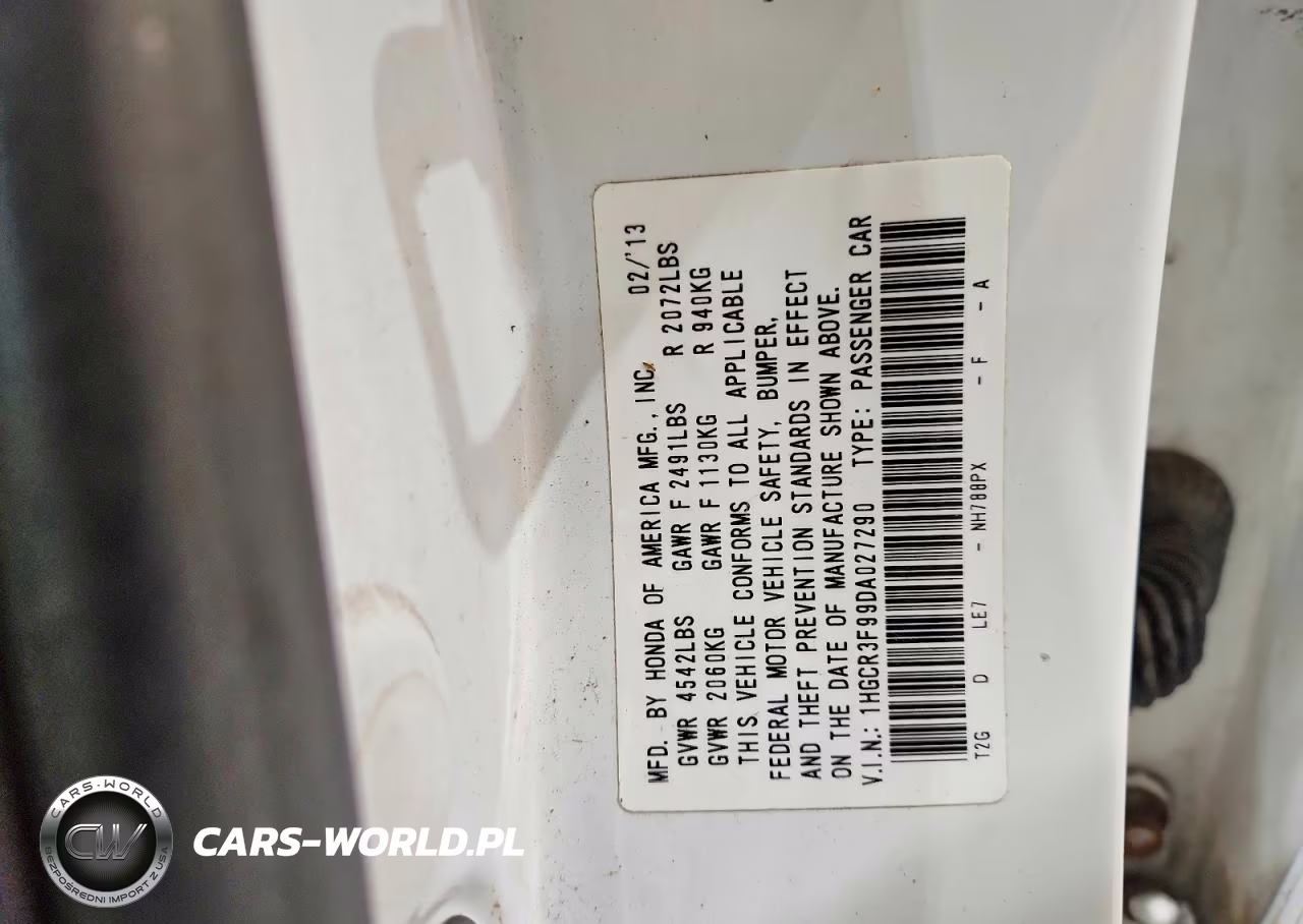 2013 Honda Accord Touring VIN:1HGCR3F99DA027290 - 12