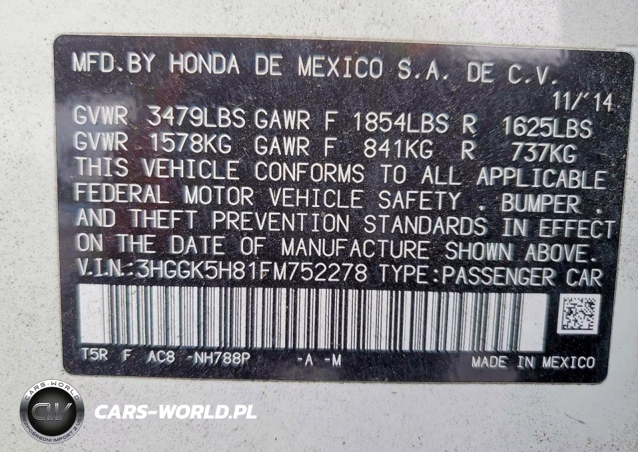 2015 Honda Fit Ex VIN:3HGGK5H81FM752278 - 14