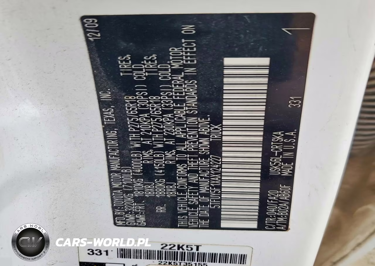 2010 Toyota Tundra Double Cab Sr5 VIN:5TFUY5F1XAX124227 - 12