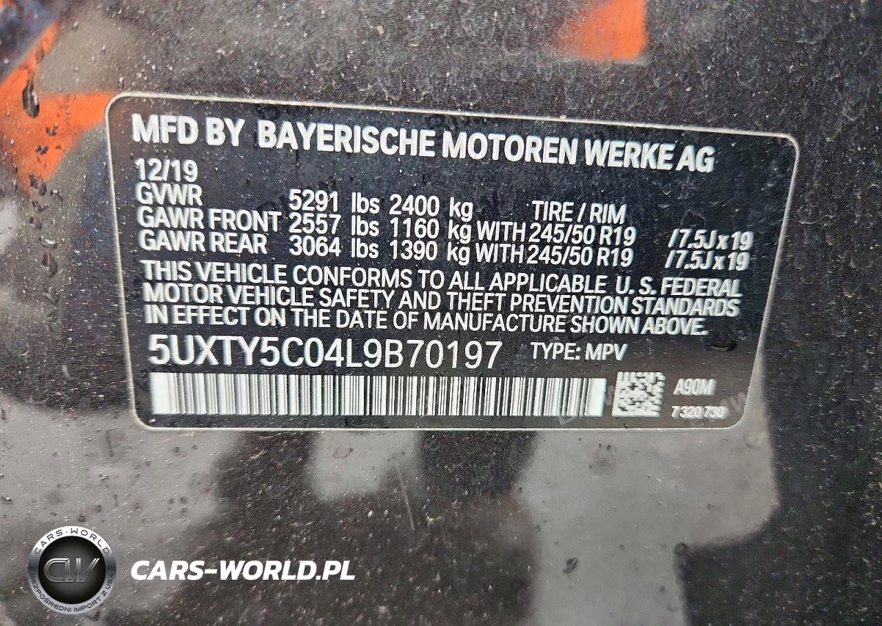 2020 BMW X3 xDrive30I VIN:5UXTY5C04L9B70197 - 13