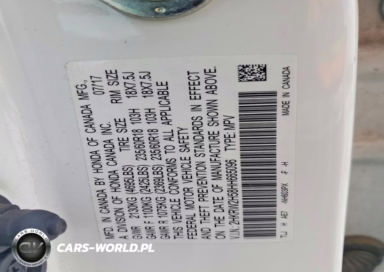 2017 Honda Cr-V Ex VIN:2HKRW2H58HH665096 - 13